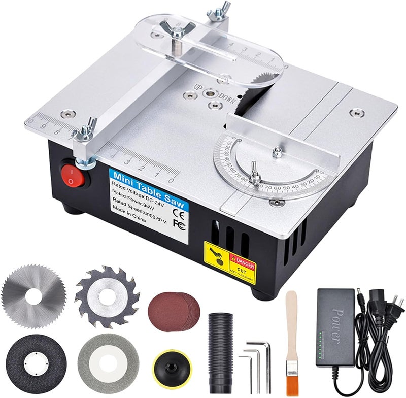timiland [] Mini Multi-Functional Table Saw S6【Cutter Speed、Angle、0-1/2inch hight Adjustable】with seven Speed Adjustable Power,Cutting&Sanding&Engraving for Crafts、Wood 、Plastic、 Acrylic - Image 1